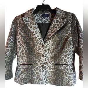 Fundamental Things Leopard Print Women's Jacket Size 10 Mob Wife Vacation
